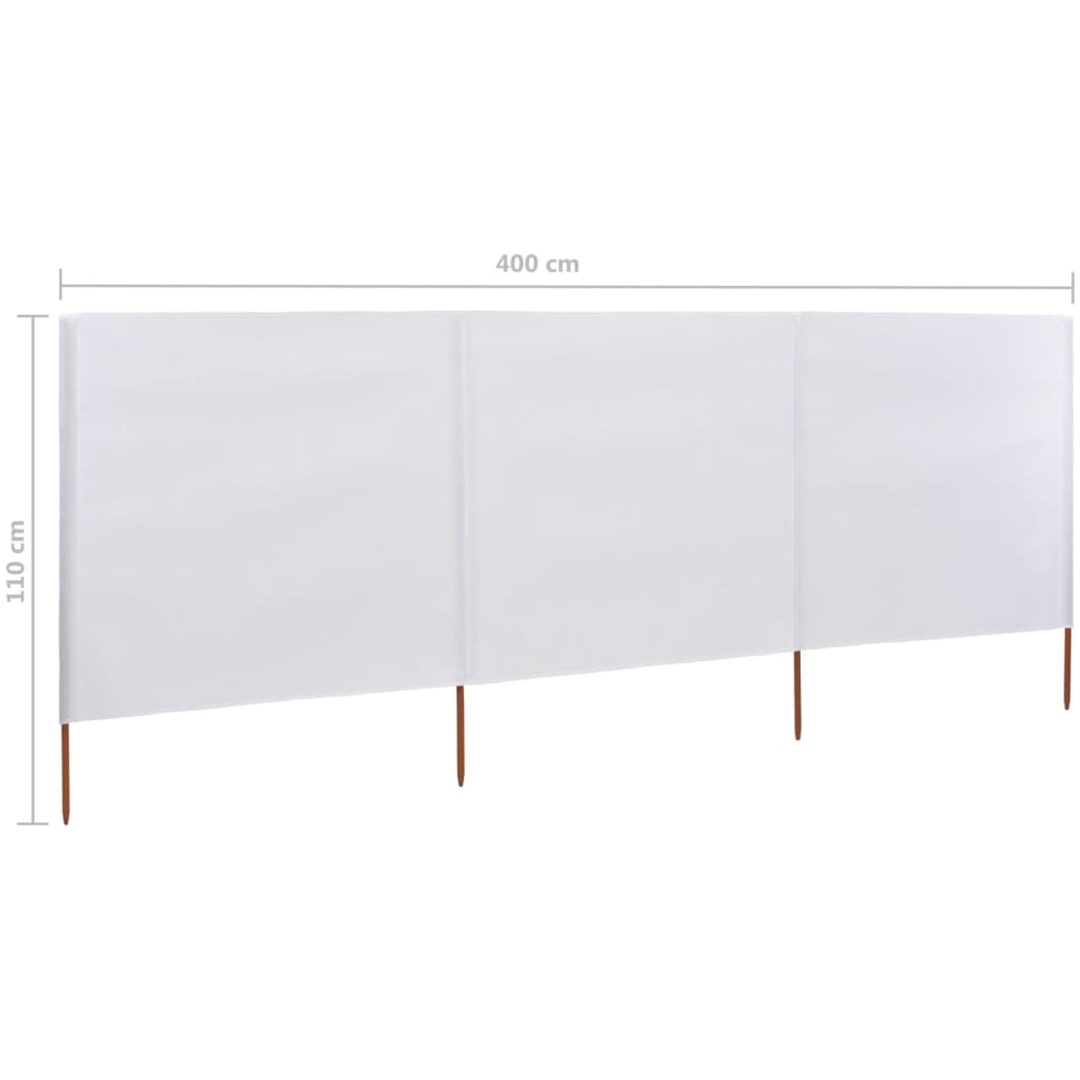 Vindskydd 3 paneler tyg sandvit vidaXL 400 x 80 cm – bild 6
