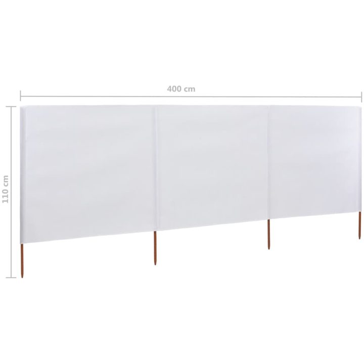 Vindskydd 3 paneler tyg sandvit vidaXL 400 x 80 cm – bild 6