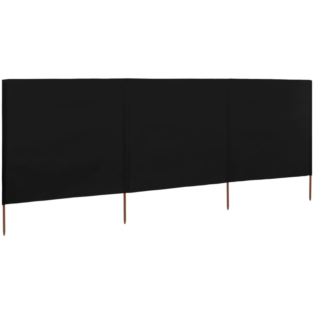 Vindskydd 3 paneler tyg svart vidaXL 400 x 120 cm – bild 2