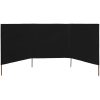 Vindskydd 3 paneler tyg svart vidaXL 400 x 120 cm – miniatyr 3