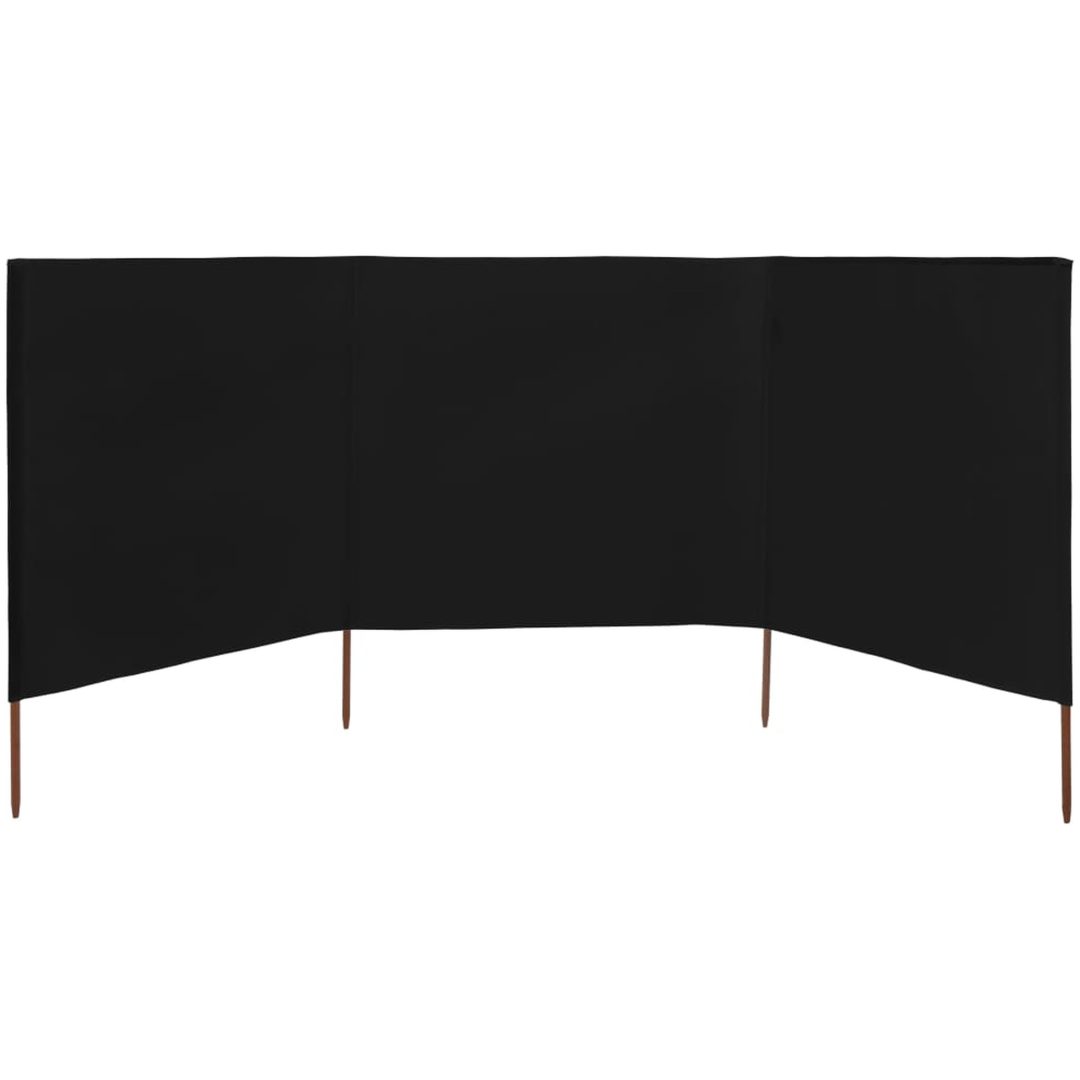 Vindskydd 3 paneler tyg svart vidaXL 400 x 120 cm – bild 3