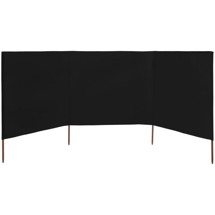 Vindskydd 3 paneler tyg svart vidaXL 400 x 120 cm – bild 3