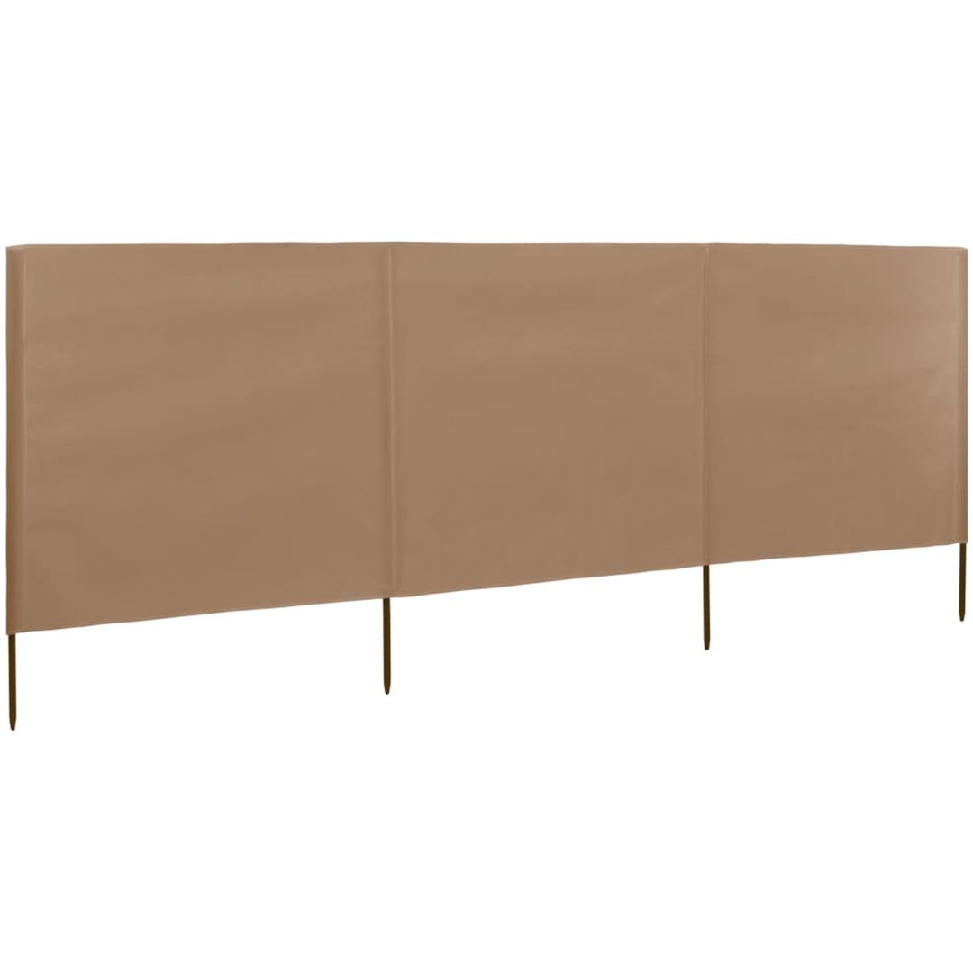 Vindskydd 3 paneler tyg taupe vidaXL 400 x 80 cm – bild 2