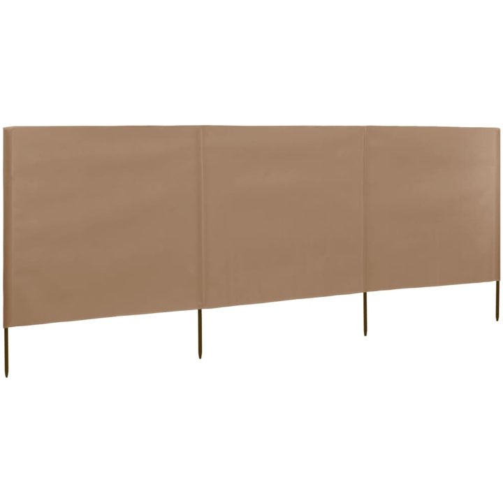 Vindskydd 3 paneler tyg taupe vidaXL 400 x 80 cm – bild 2