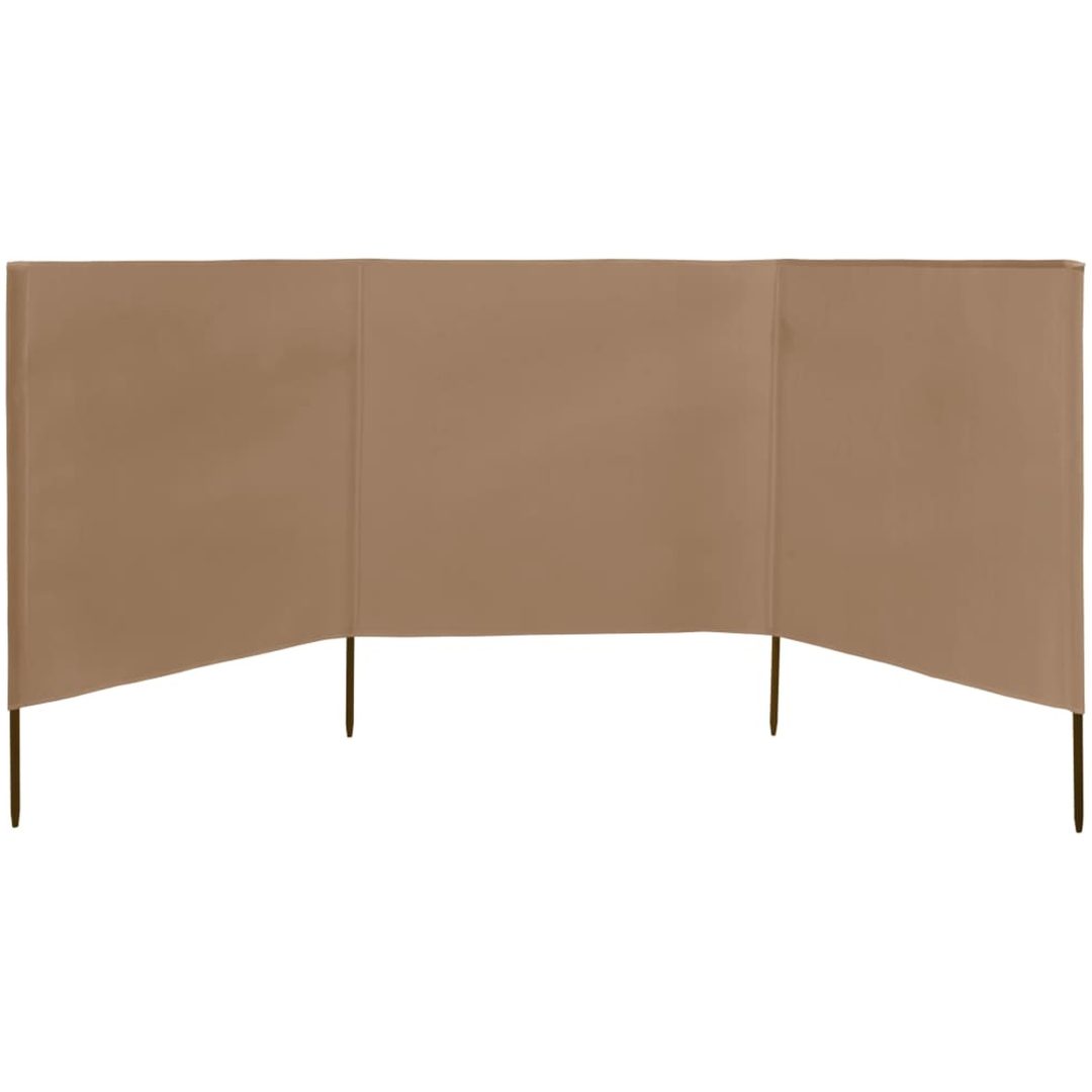 Vindskydd 3 paneler tyg taupe vidaXL 400 x 80 cm – bild 3