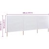 Vindskydd 3 paneler tyg vit vidaXL 400 x 120 cm – miniatyr 6