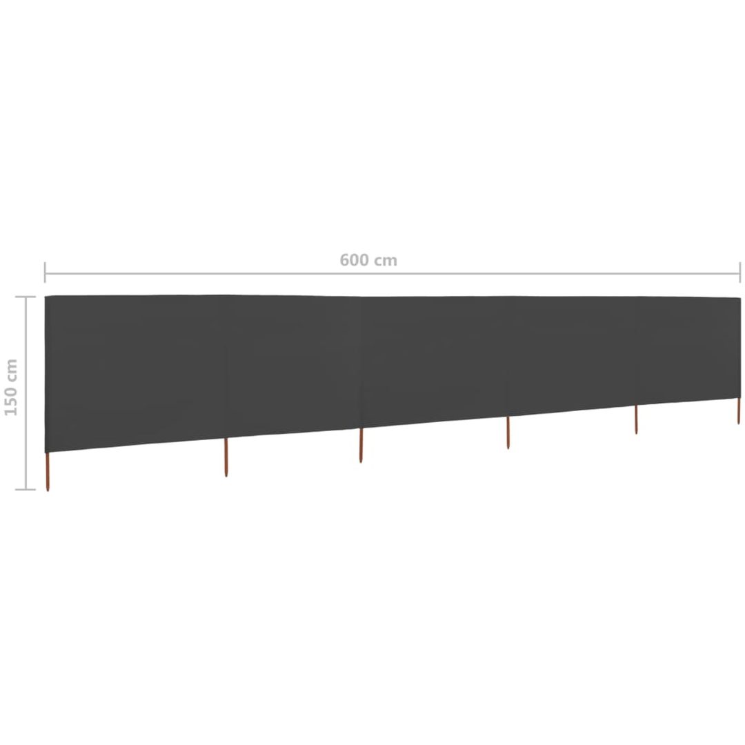 Vindskydd 5 paneler tyg antracit vidaXL 600 x 120 cm – bild 6