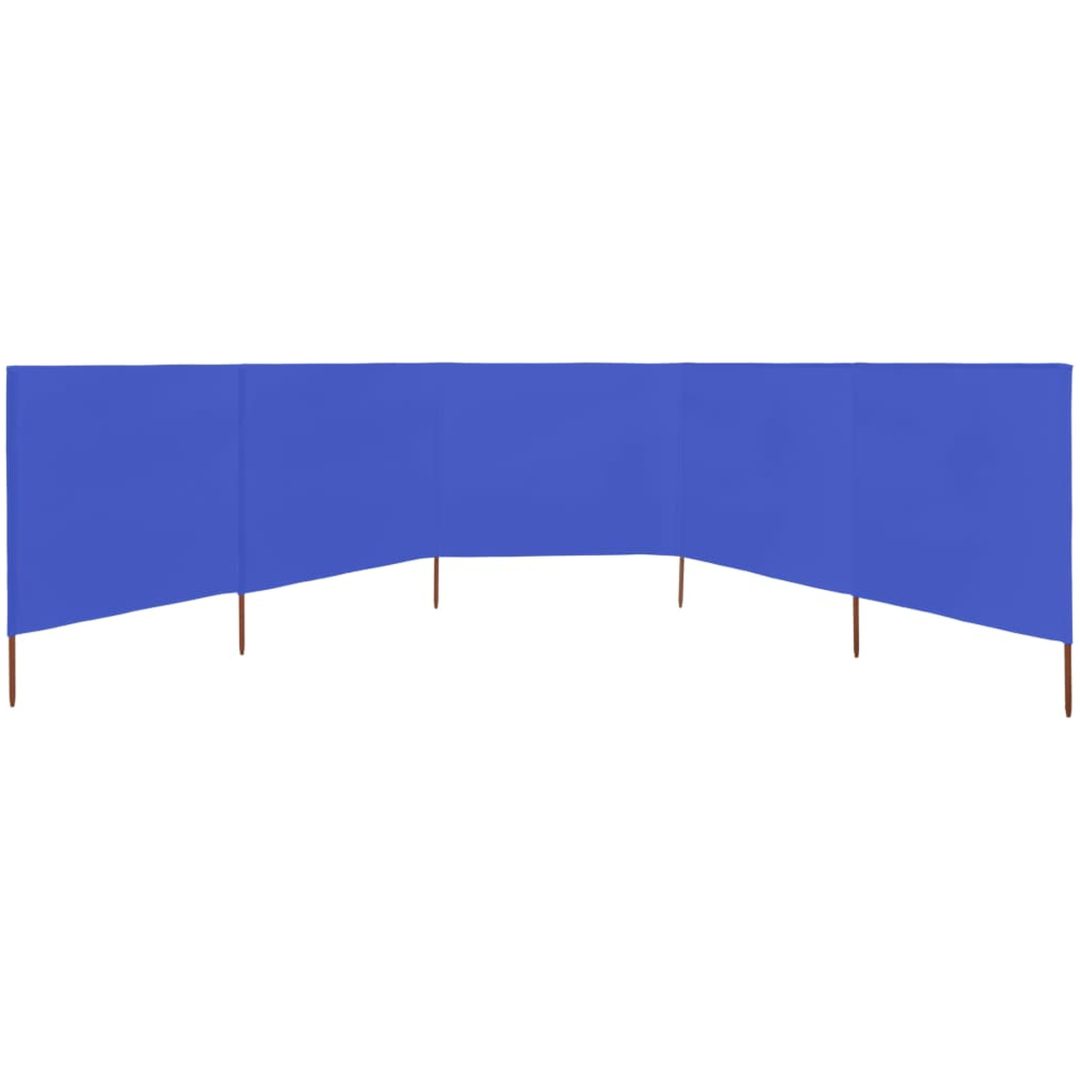 Vindskydd 5 paneler tyg azurblå vidaXL 600 x 120 cm – bild 3