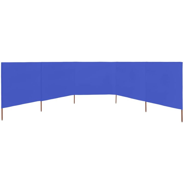 Vindskydd 5 paneler tyg azurblå vidaXL 600 x 120 cm – bild 3