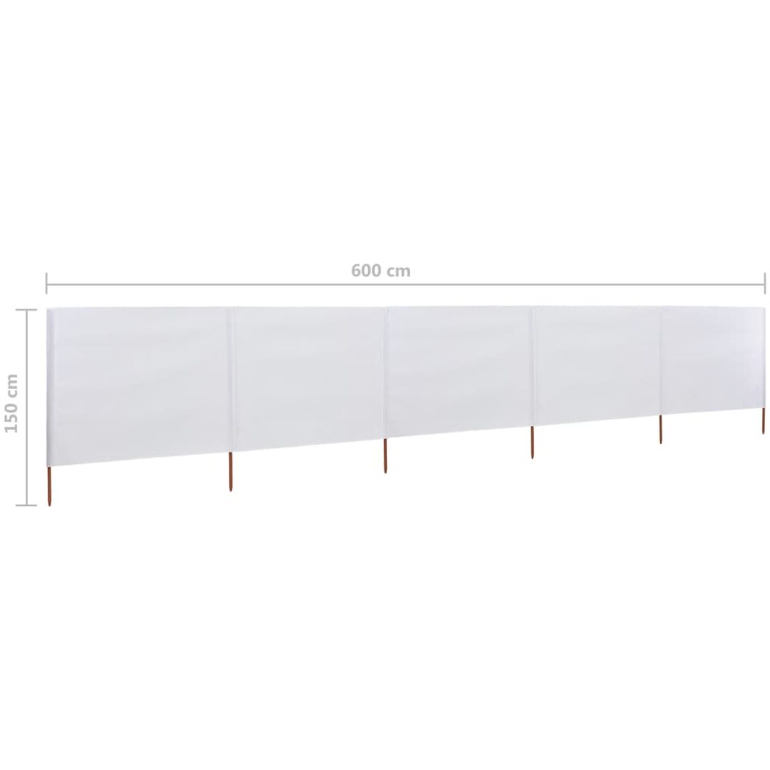 Vindskydd 5 paneler tyg sandvit vidaXL 600 x 120 cm – bild 6