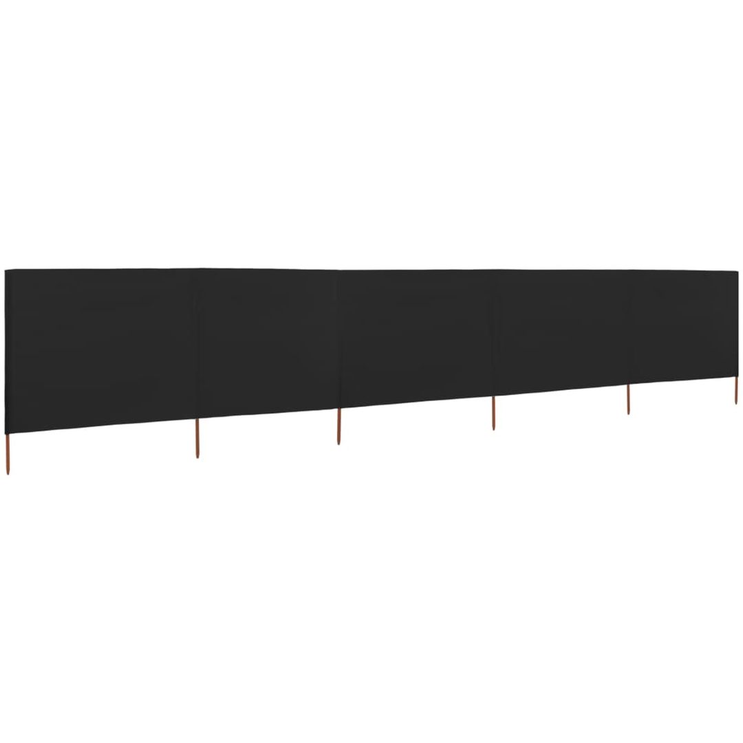 Vindskydd 5 paneler tyg svart vidaXL 600 x 120 cm – bild 2