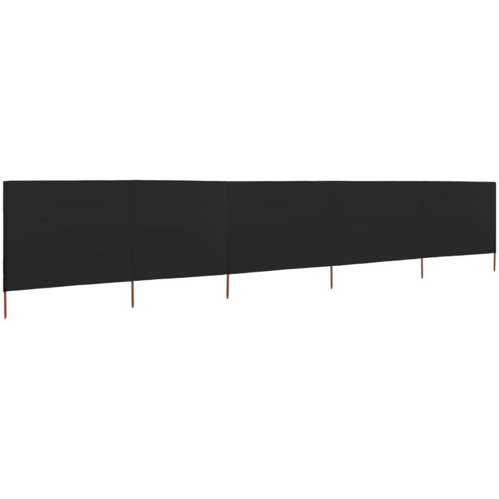 Vindskydd 5 paneler tyg svart vidaXL 600 x 120 cm – bild 2