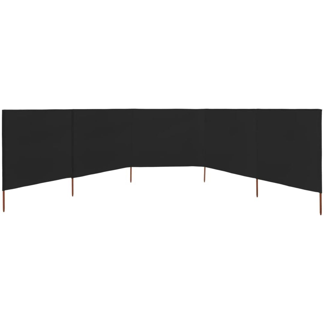 Vindskydd 5 paneler tyg svart vidaXL 600 x 120 cm – bild 3