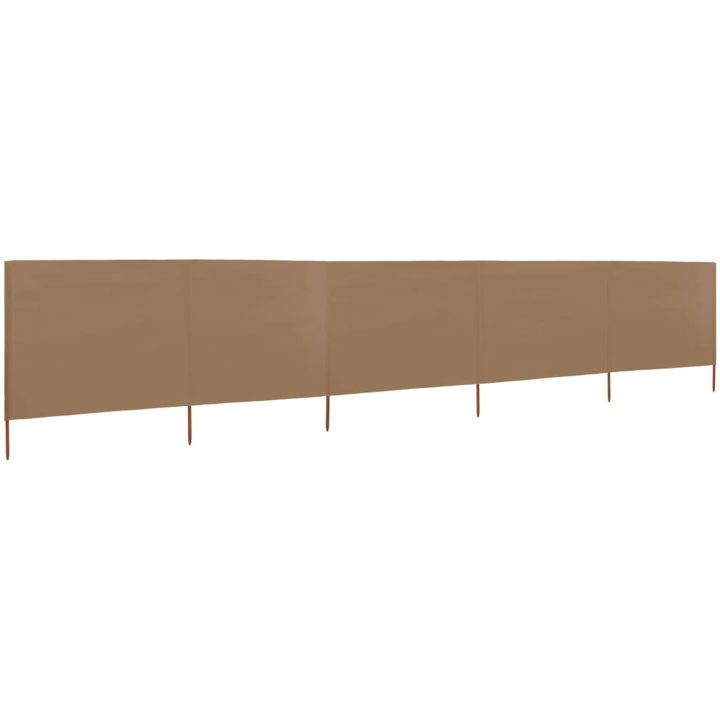 Vindskydd 5 paneler tyg taupe vidaXL 600 x 80 cm – bild 2