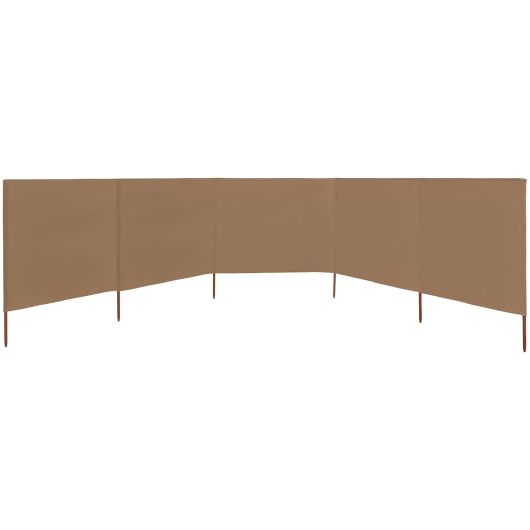Vindskydd 5 paneler tyg taupe vidaXL 600 x 80 cm – bild 3