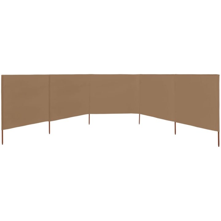 Vindskydd 5 paneler tyg taupe vidaXL 600 x 80 cm – bild 3