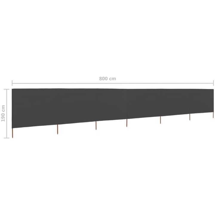 Vindskydd 6 paneler tyg antracit vidaXL 800 x 160 cm – bild 6