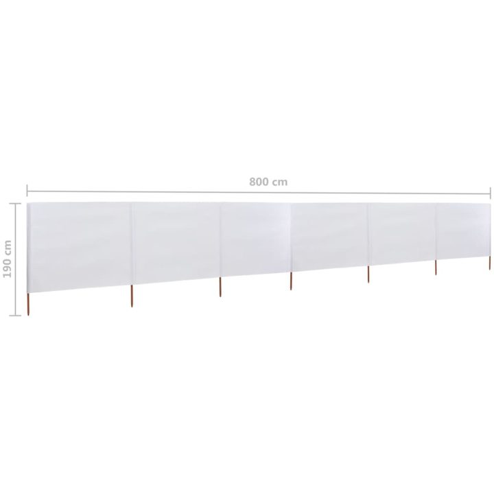 Vindskydd 6 paneler tyg sandvit vidaXL 800 x 160 cm – bild 6