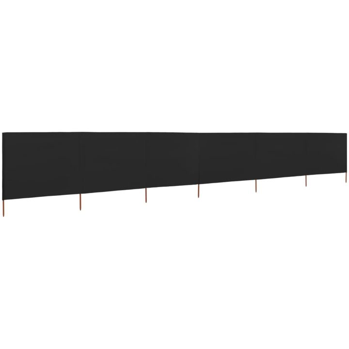 Vindskydd 6 paneler tyg svart vidaXL 800 x 120 cm – bild 2