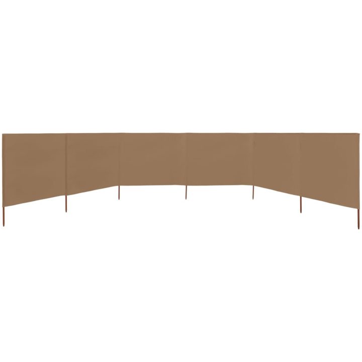 Vindskydd 6 paneler tyg taupe vidaXL 800 x 120 cm – bild 3
