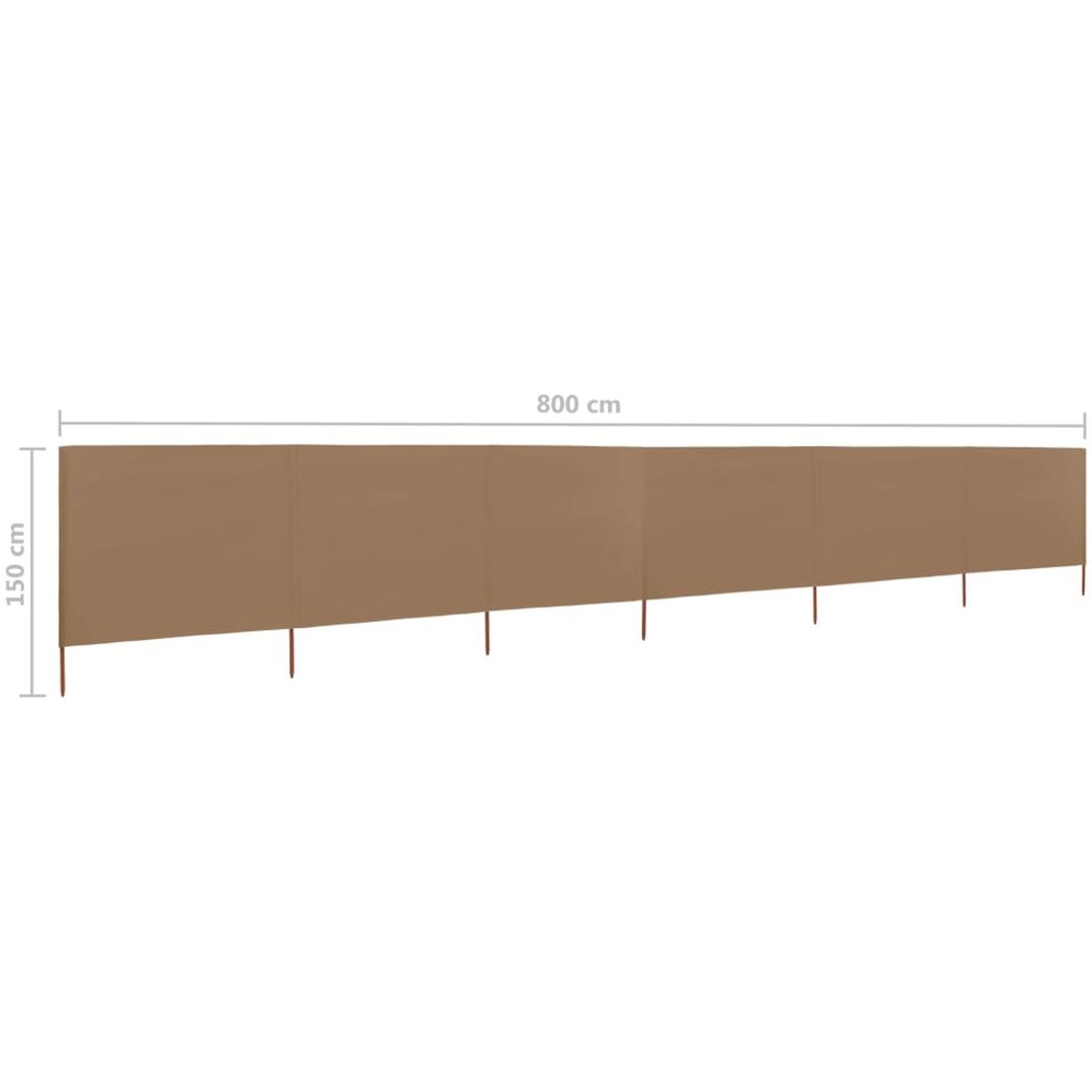 Vindskydd 6 paneler tyg taupe vidaXL 800 x 120 cm – bild 6