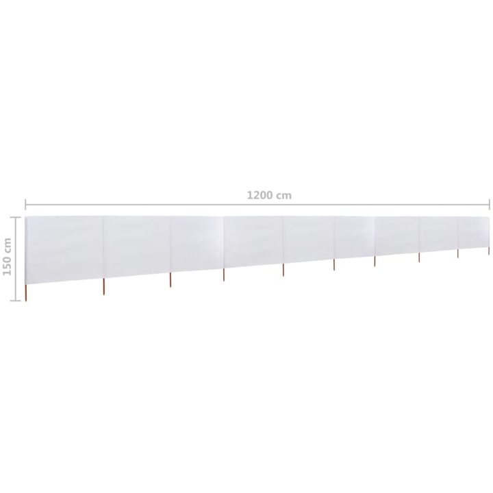 Vindskydd 9 paneler tyg sandvit vidaXL 1200 x 120 cm – bild 6