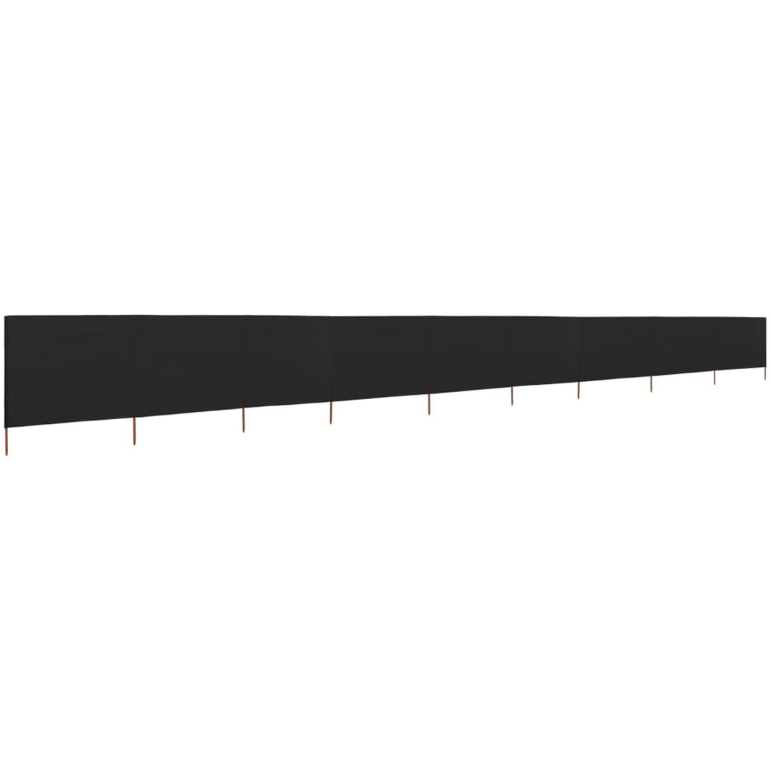 Vindskydd 9 paneler tyg svart vidaXL 1200 x 80 cm – bild 2