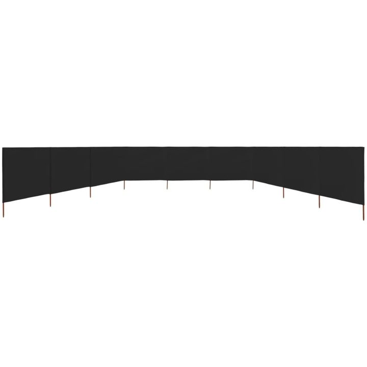 Vindskydd 9 paneler tyg svart vidaXL 1200 x 80 cm – bild 3