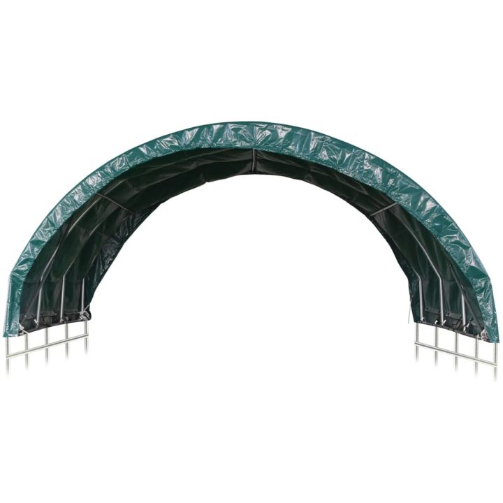 Vindskydd för boskap PVC 3,7x3,7 m grön vidaXL – bild 3
