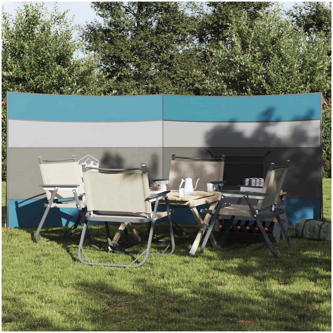 Vindskydd för camping blå vattentät vidaXL 340 x 130 cm