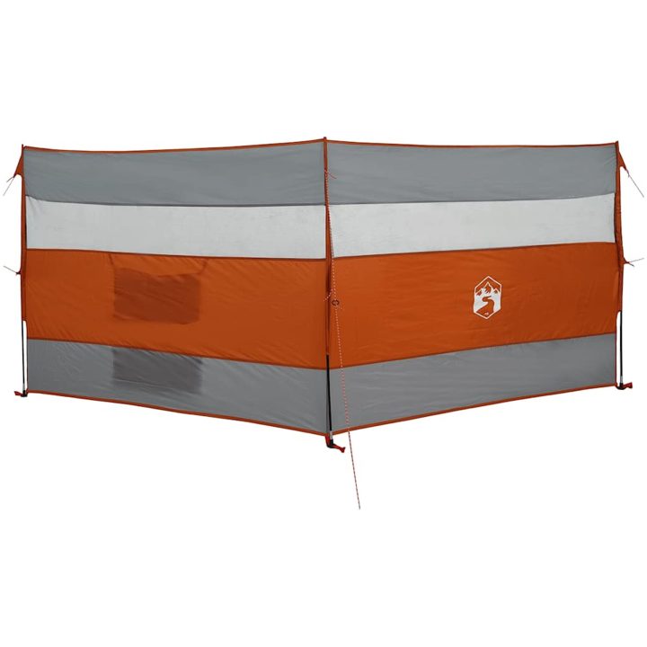 Vindskydd för camping grått och orange vattentätt vidaXL 340 x 130 cm – bild 4