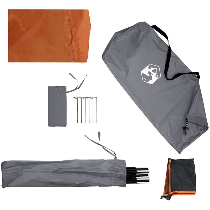Vindskydd för camping grått och orange vattentätt vidaXL 340 x 130 cm – bild 10