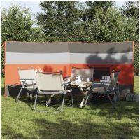 Vindskydd för camping grått och orange vattentätt vidaXL