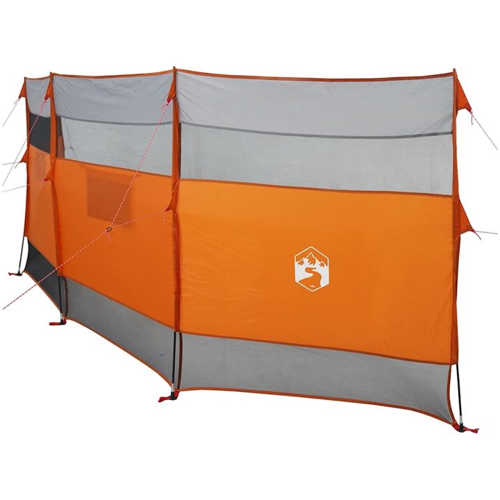 Vindskydd för camping grått och orange vattentätt vidaXL 510 x 153 cm – bild 5