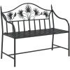 Vintage metallbänk Svart Pulverlackerat stål Standard Hållbar vidaXL 104 x 52,5 x 89 cm – miniatyr 2