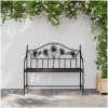 Vintage metallbänk Svart Pulverlackerat stål Standard Hållbar vidaXL 104 x 52,5 x 89 cm – miniatyr 3