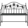 Vintage metallbänk Svart Pulverlackerat stål Standard Hållbar vidaXL 104 x 52,5 x 89 cm – miniatyr 4