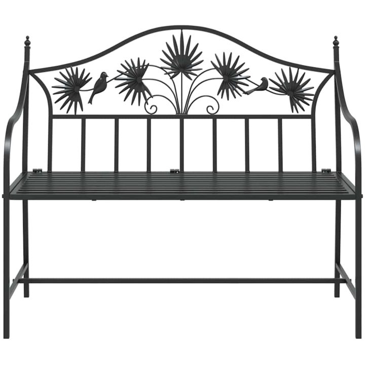Vintage metallbänk Svart Pulverlackerat stål Standard Hållbar vidaXL 104 x 52,5 x 89 cm – bild 4