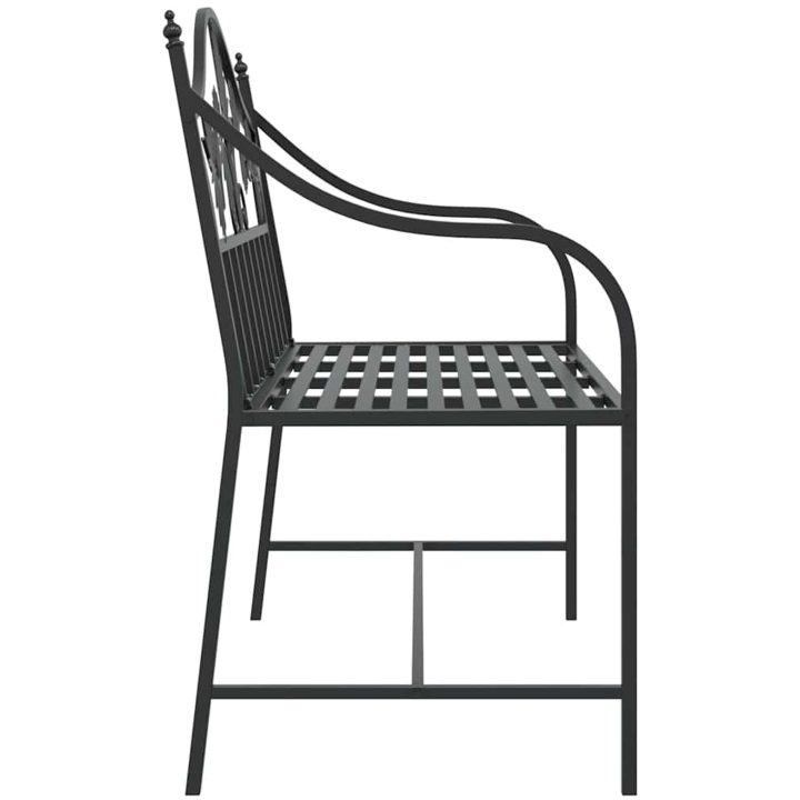 Vintage metallbänk Svart Pulverlackerat stål Standard Hållbar vidaXL 104 x 52,5 x 89 cm – bild 5