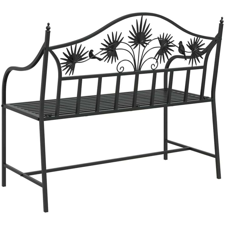 Vintage metallbänk Svart Pulverlackerat stål Standard Hållbar vidaXL 104 x 52,5 x 89 cm – bild 6