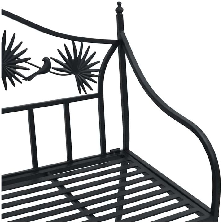 Vintage metallbänk Svart Pulverlackerat stål Standard Hållbar vidaXL 104 x 52,5 x 89 cm – bild 7