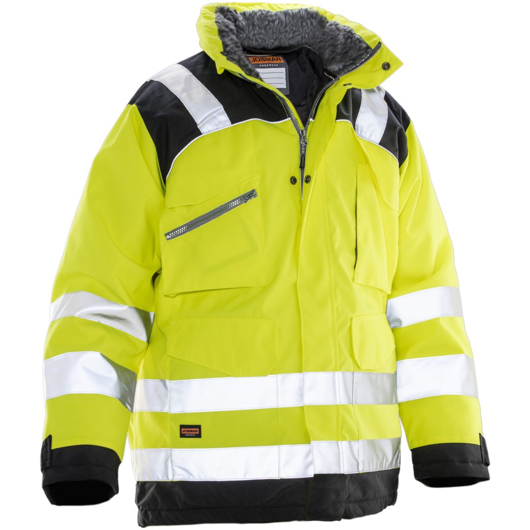 Vinterparkas Star Varsel 1236 Technical Gul/svart Jobman XXXL