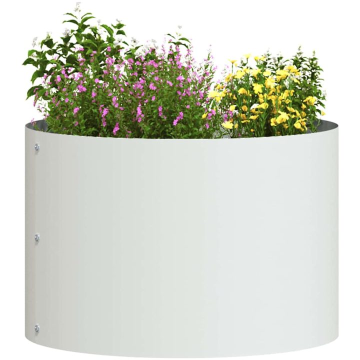 Vit Metallkruka Vit Metall Dekorativa Inläggningar vidaXL Medium – bild 3