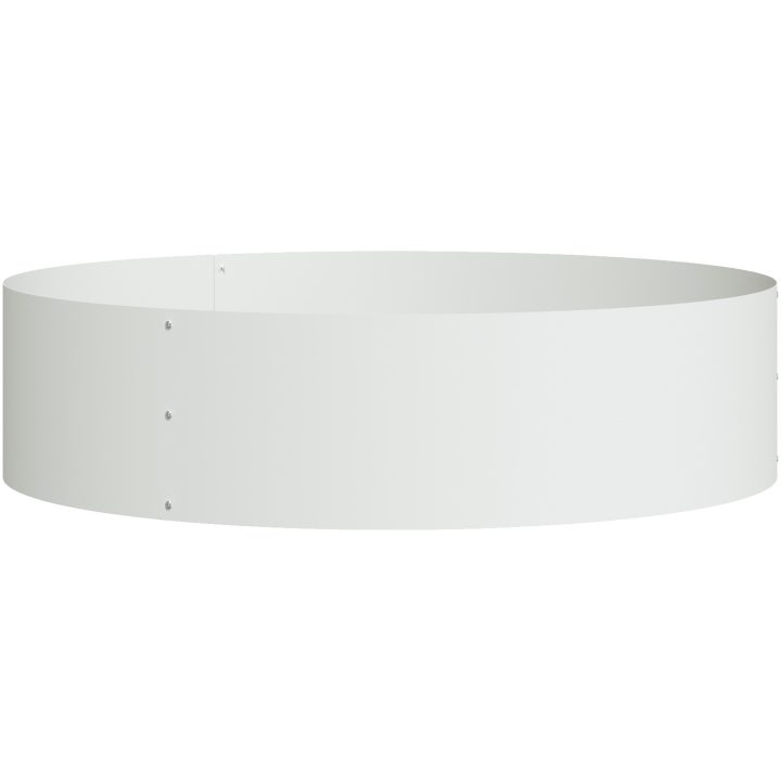 Vit Metallkruka Vit Metall Medium Hållbar Vit Blomkruka Rund vidaXL Medium – bild 2