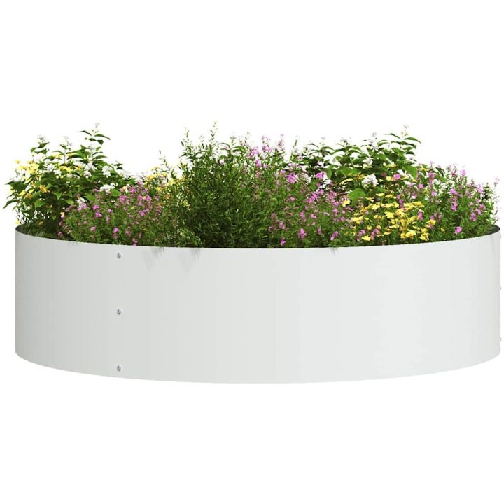 Vita Blomkruksset Vit Metall Blomkruka Cylindrisk Modern vidaXL Large – bild 3