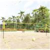 Volleybollnät gul och svart 823x244 cm PE-tyg vidaXL – miniatyr 1