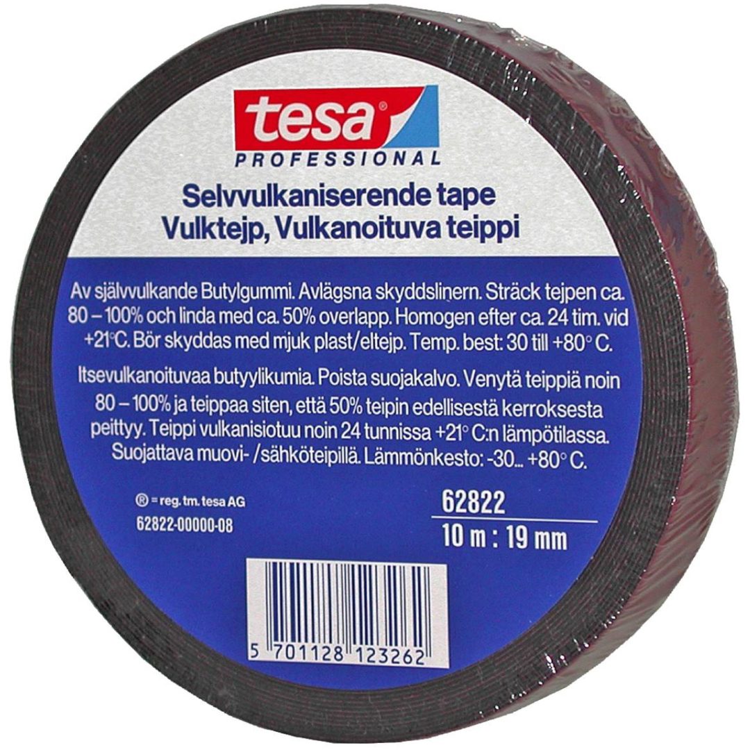 Vulkband/Tejp Svart TESA VULKTEJP 62822 19MMX10M SVART – bild 2