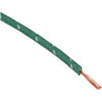 WIRE 16-GAUGE CLOTH BRAIDED 25 GREEN WITH WHITE TRACER