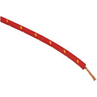 WIRE 16-GAUGE CLOTH BRAIDED 25 RED WITH YELLOW TRACER