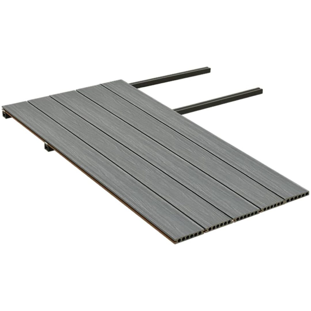 WPC-golvplattor med tillbehör brun och grå vidaXL 10 m² 2.2 m – bild 4